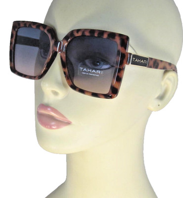 Tahari Oversized Square Rim Sunglasses Animal Print Frame TH918-ANTS