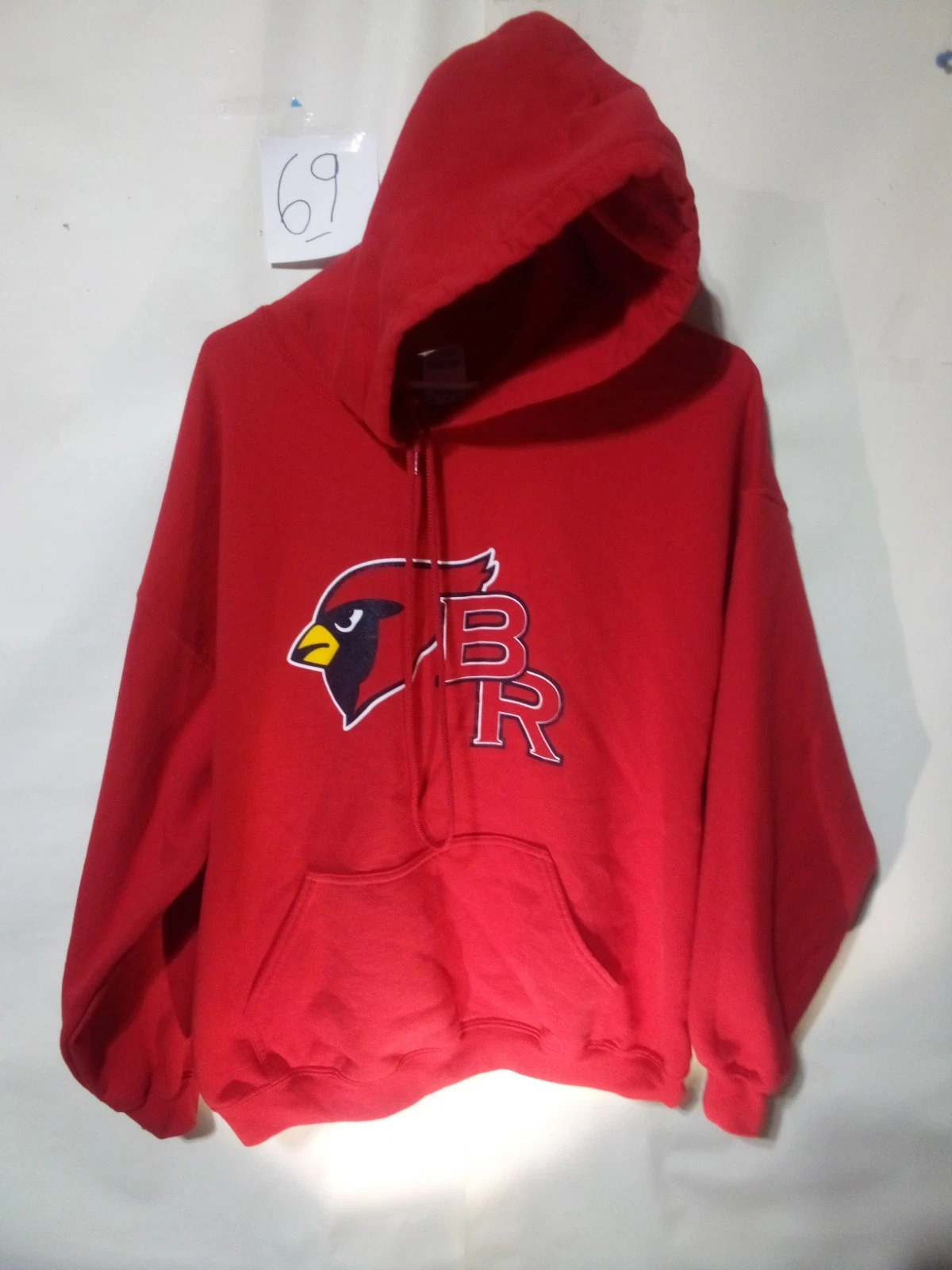 Cardinal Red Hoodie Mens XL P2P 26 " Length 27"