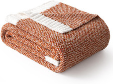 MIULEE Burnt Orange Super Soft Throw Blanket for Couch, Cozy Fluffy Warm Throws