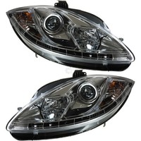 Scheinwerfersatz FüR Seat Leon Typ 1P Bj. 05-09 LED Klarglas/Chrom Dragon Lights