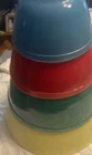 VINTAGE Pyrex Solid Primary Colors Nesting Mixing Bowls Set of 4