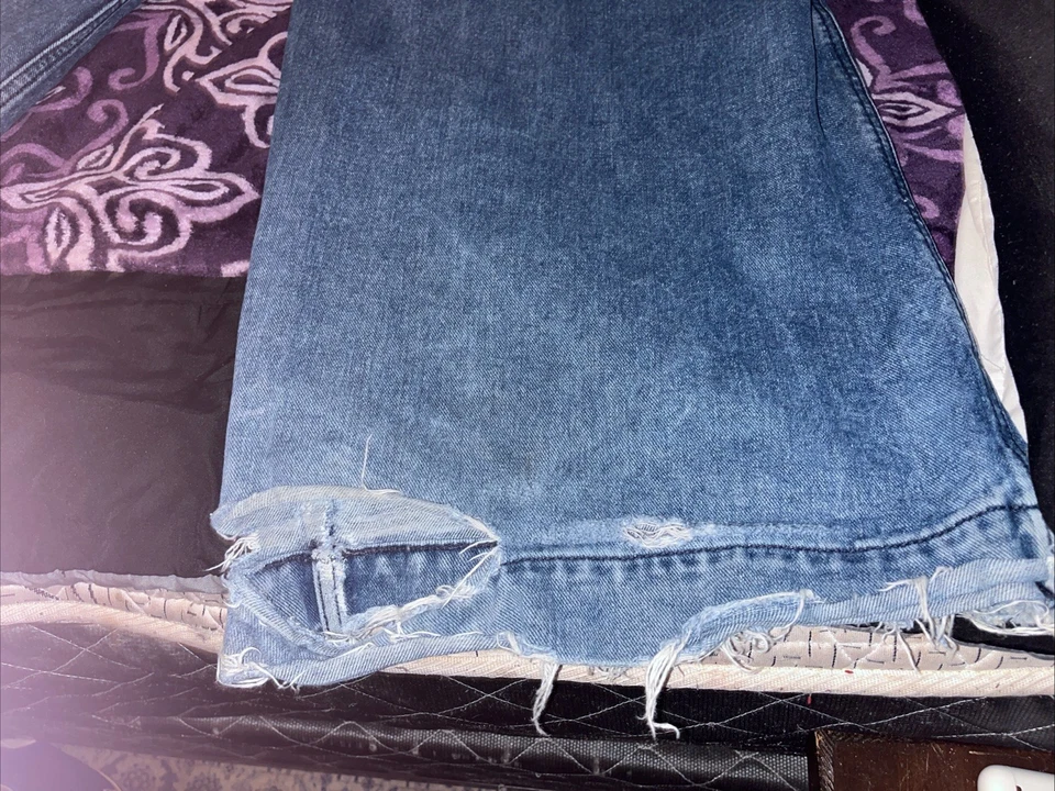 Calça jeans Jnco carga larga perna larga 42 cintura folgada estilo Y2K azul jeans - Imagem 3 de 4