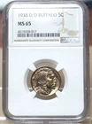 1938-D/D BUFFALO NICKEL NGC MS65 028017