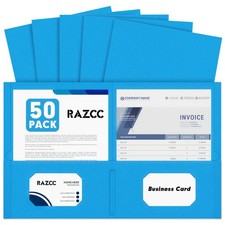 Two Pocket Folders, 50 Pack 2 Pocket Folders Fit Letter Size Paper, Paper Fol...