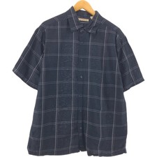 Used HAVANERA wide-collar short-sleeved checkered box shirt size L men's 