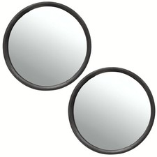 Set Of Universal Convex Stainless Steel 6 Round Side Mirrors With Brackets