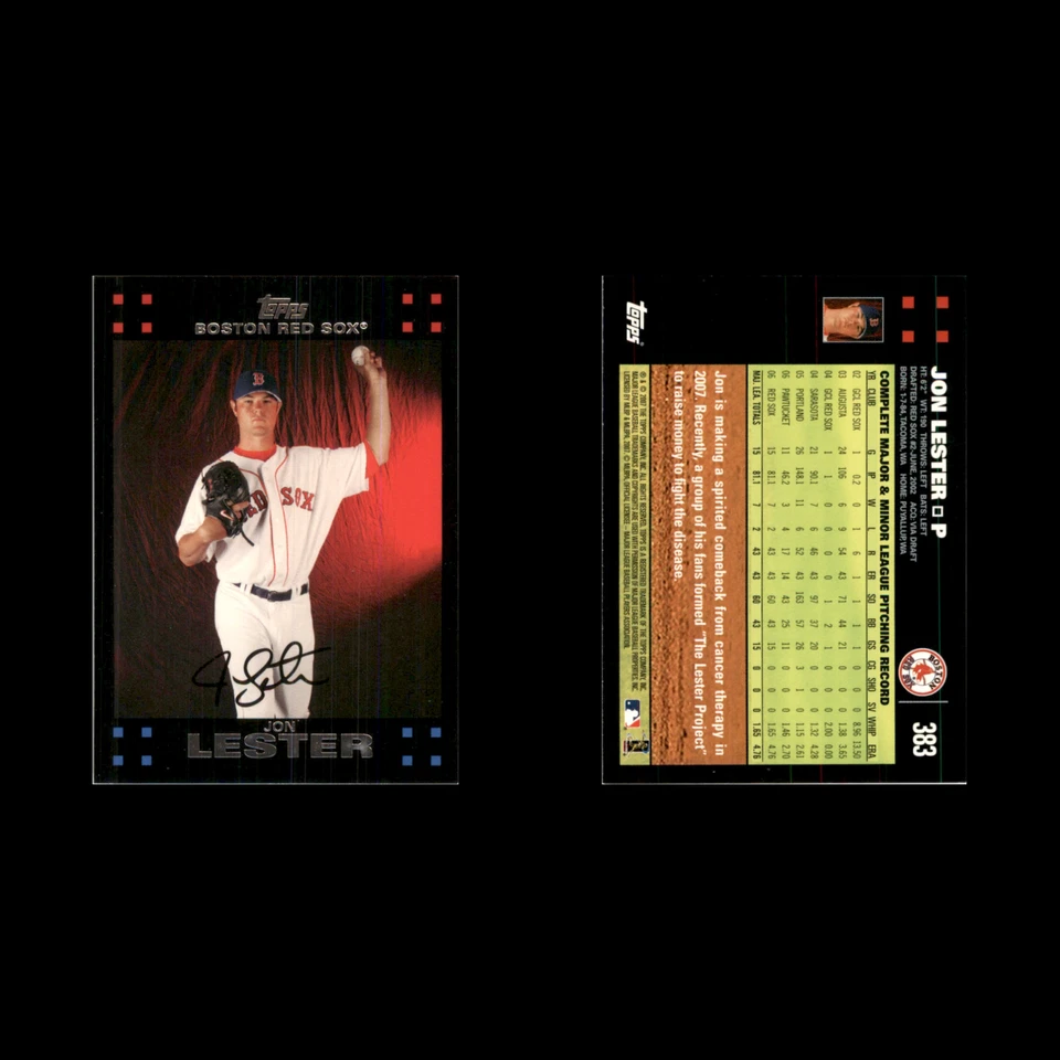 Jon Lester #383 2007 Topps Boston Red Sox Baseball Card MLB NM - Image 3 of 3