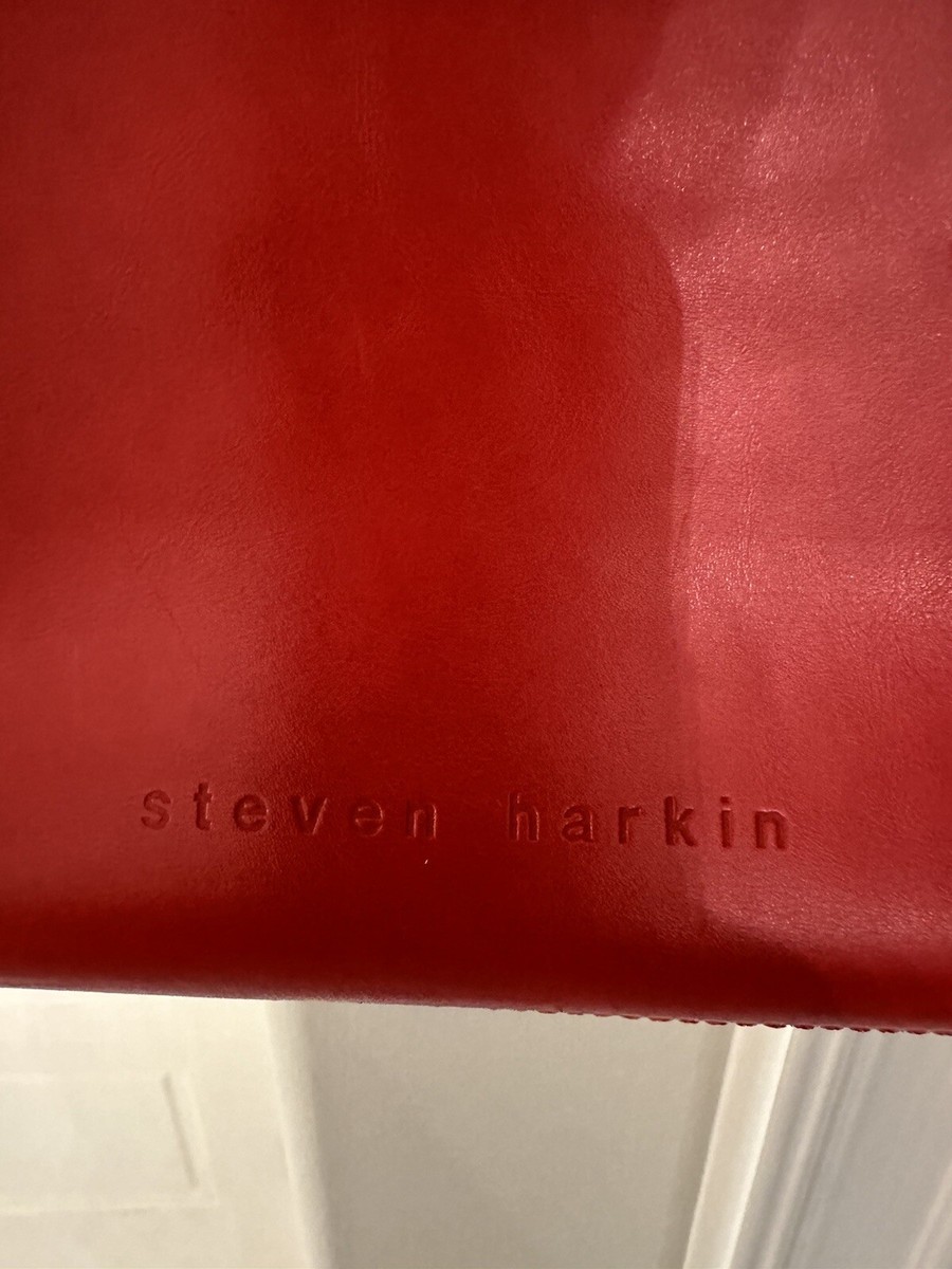 Steven Harkin Red Leather Handbag Italian Handmade Retro