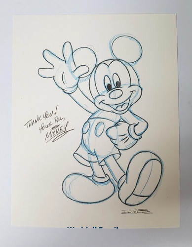 Walt Disney World Mickey Mouse Copy Lithograph Don "Ducky" Williams Thank You
