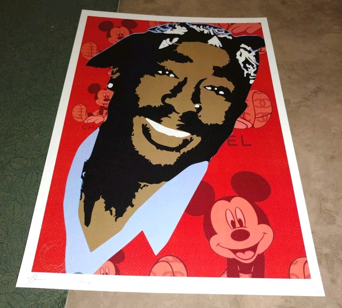 DEATH NYC ltd ed signed street art print 45x32cm 2-Pac Tupac