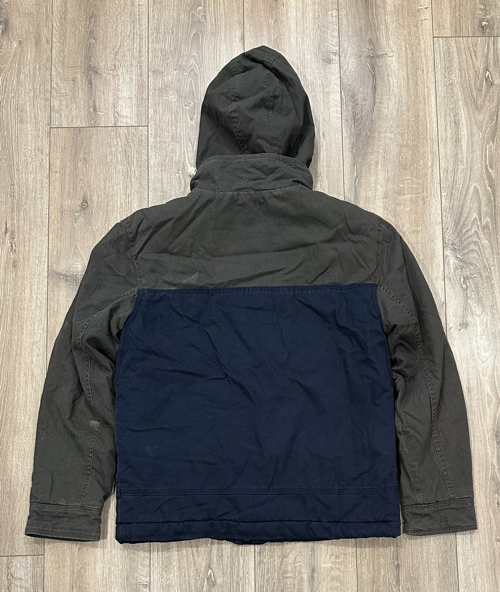 QUIKSILVER Men’s Full-Zip Quilted-Lined Insulated Hoodie Canvas Jacket  Medium