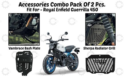 Bash Plate & Radiator Guard ''Pack Of 2 Pcs For Royal Enfield Guerrilla 450''