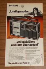 Seltene Werbung vintage PHILIPS AR 574 Radio-Recorder 1978
