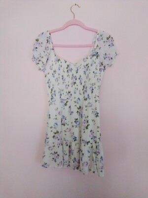 Hollister white and blue floral dress | eBay