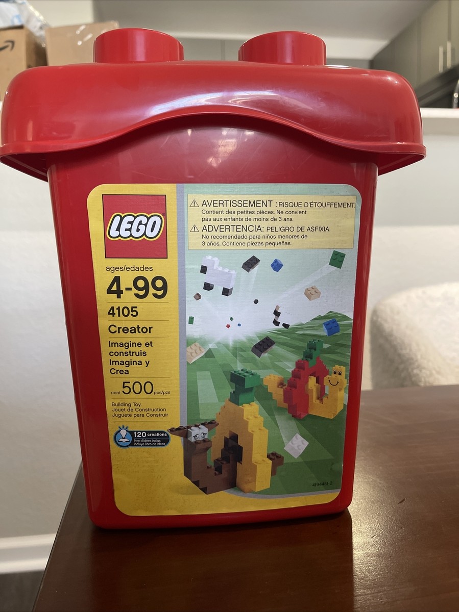 Lego 4105 Red Creator Bucket Brand New 500 Pieces Vintage NEW