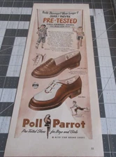 1947 Poll Parrot Pre-Tested Shoes for Boys and Girls, Vintage Print Ad