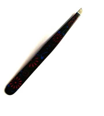 SALFOM Eyebrow Tweezers Hair Beauty Slanted Stainless Steel Coated Makeup Clip UK