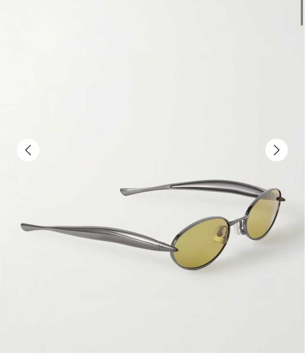 Bottega Veneta BV1386S Silver Yellow Lens Sardine Sunglasses  display picture 3