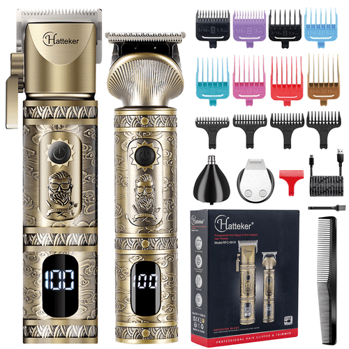 HATTEKER Professional Hair Clipper &Trimmer Men Barber Cordless Hair Cutting Set - Picture 12 of 24