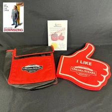DOWNSIZING with Matt Damon Movie Props - Miniature Omaha Steaks Bag & Foam Hand
