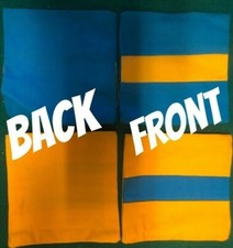 8 official UNFILLED ACA Cornhole bags triple stitched duck canvas turquoise gold