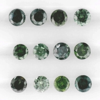 GREEN DIAMOND 1.75 MM ROUND CUT ALL NATURAL SOLD PER STONE F-2772
