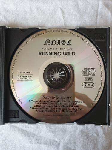 Running Wild - Gates To Purgatory (1984) CD First Press Noise Records - Imagen 3 de 4