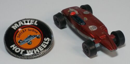 Hot Wheels Redline Shelby Turbine 1969 Green W/ Button Made In