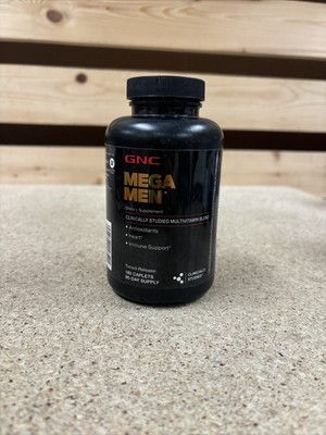 LARGER GNC MEGA MEN SPORT  MULTIVITAMIN 180 Caplets Exp 03/25