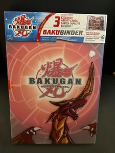 Bakugan Bakubinder PYRUS Bakugan Binder w/ 4 Ability Cards 4 Metal Gate Cards