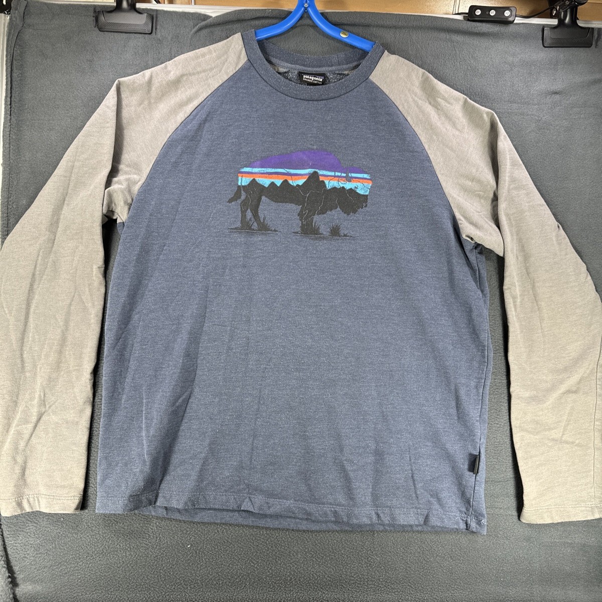 Patagonia Sweatshirt Roy Bison Large Cotton NVY Print STY39569Sp19 Mens