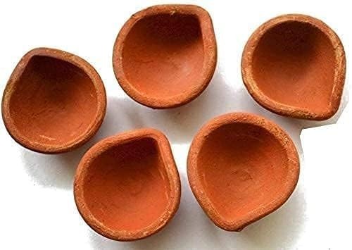 12 Pc Set Clay Diya Diwali Dia with Cotton Wicks for Puja Pooja Traditional H... - Picture 1 of 1