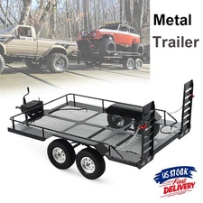 RC Metal Heavy Duty Trailer for 1/10 Scale RC Rock Crawler Car Truck Car Decor