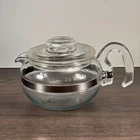 Vintage Pyrex 8446-B Glass Stove Top Coffee Pot 6 Cup Carafe Flameware - *READ*