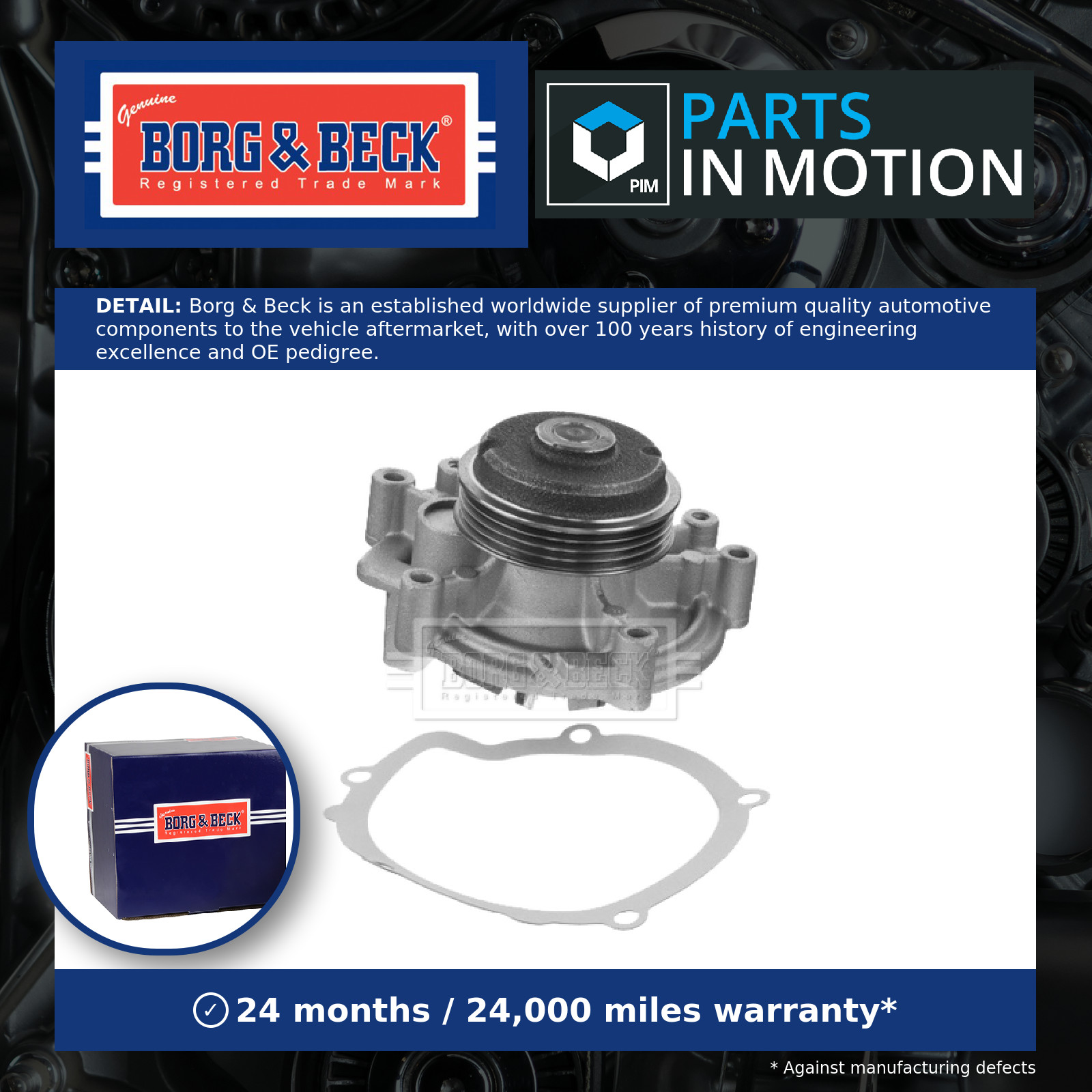 Water Pump BWP1741 Borg & Beck Coolant 120170 1201A3 12017 Quality Guaranteed