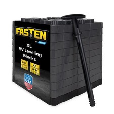 Camco Fasten RV XL Leveling Blocks - 10.5” x 10.5” x 1”- 10-Pk - Made in the USA