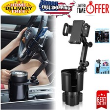 Cup Holder Phone Beverage Holder Combo with 360 Rotation Ideal for Drivers