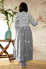 Gosriki Women'S Rayon Blend Anarkali Printed Kurta With Pant & Dupatta (Renu ...