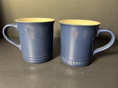 Le Creuset Midnight Blue Mugs NWOB. RARE COLOR - Set of 2.  Excellent Condition