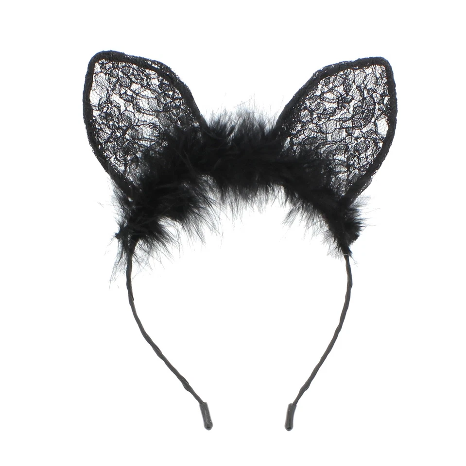 Zac's Alter Ego® Lace Cat Ears Headband with Faux Fur