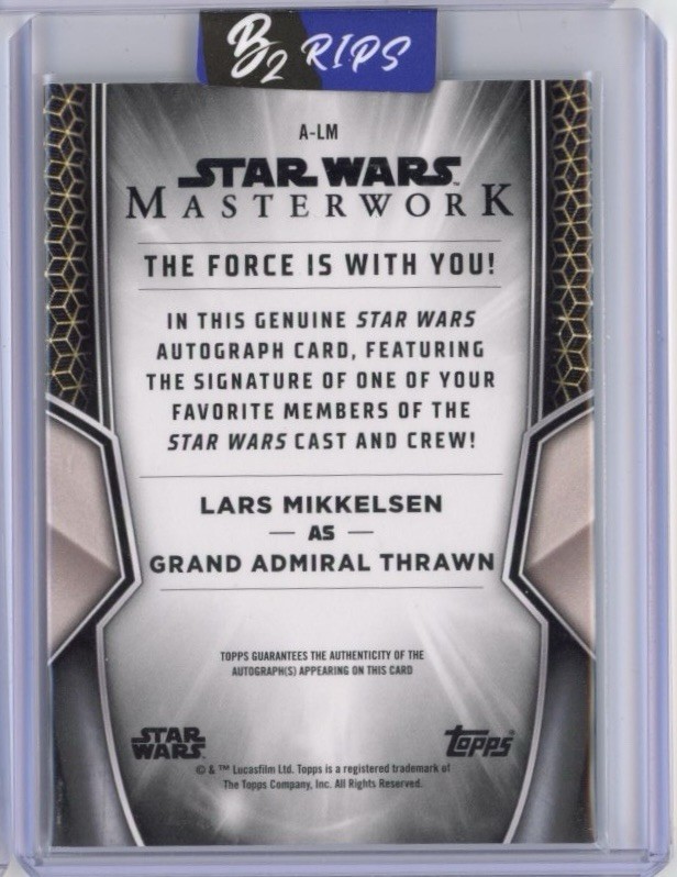 2025 Topps Star Wars Masterwork Grand Admiral Thrawn A-LM Auto #47/50 Mikkelsen view 2