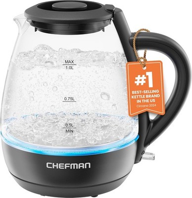 Chefman 1L Electric Tea Kettle with Removable Lid (Open Box)