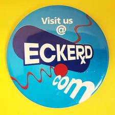 Vintage 1990s ECKERD DRUG PHARMACY Rx Eckerd.com 3" Pinback Button Pin