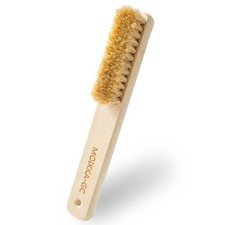 Wood Laundry Stain Brush with Boar Bristle, Tough Stain Remover for Delicate ...