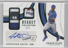 2019 Immaculate Dugout Collection Laundry Tag 2/5 Jonathan Davis Patch Auto 8p8