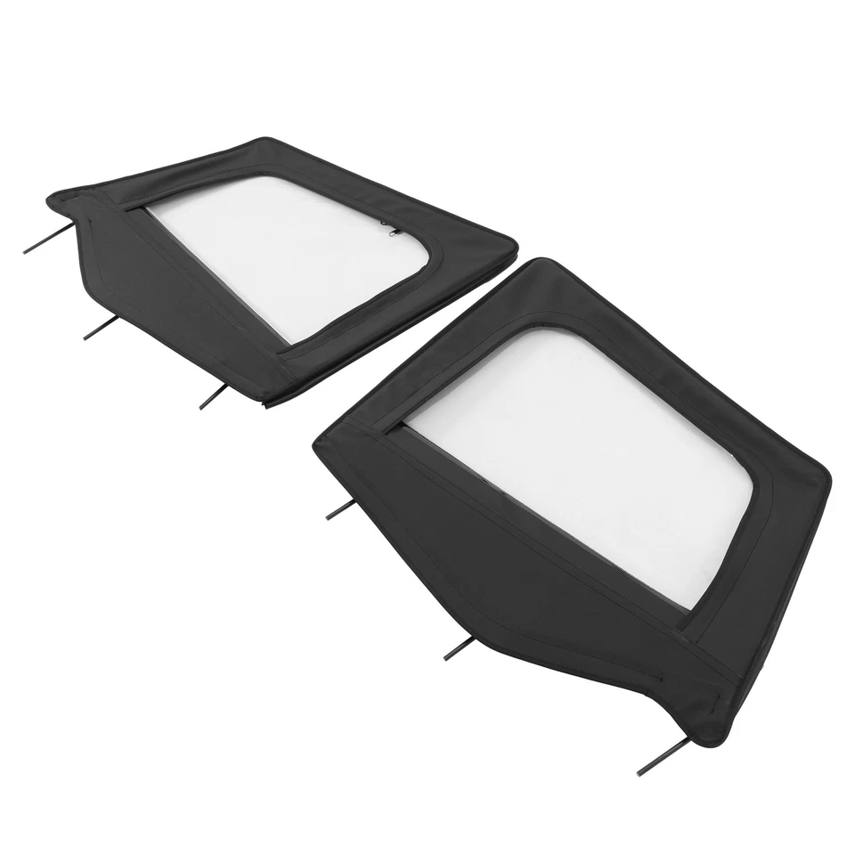 Fits 87-95 Jeep Wrangler YJ Soft Top Kit Front Upper Half Doors w/Tinted Windows - Image 4 of 4