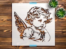 Little Angel Stencil StencilAir Reusable Plastic Wall Art Home Decor