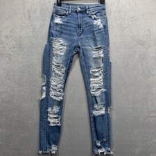 American Eagle Outfitters Women's Mom Jeans Blue Distressed Denim 00