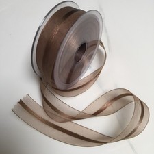 10 Yards 1 Inch Brown Sheer Organza Ribbon Mesh Chiffon Gift Wrap Bouquets Xmas