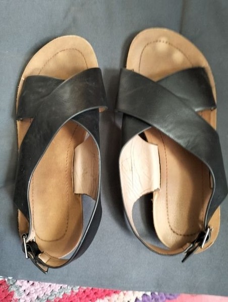 Women Heels Black Leather 38 #HM3S